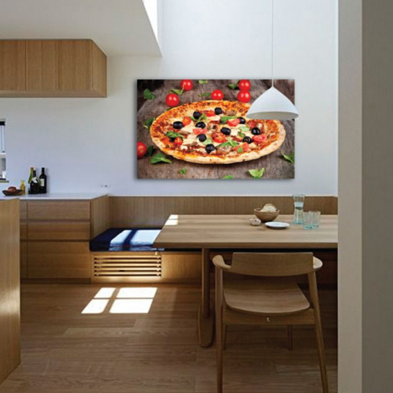 Πίνακας σε καμβά με φαγητά με πίτσα